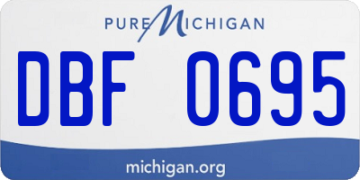 MI license plate DBF0695