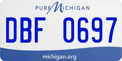 MI license plate DBF0697