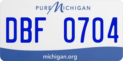 MI license plate DBF0704