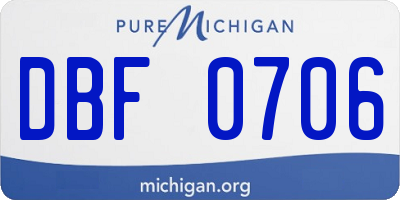 MI license plate DBF0706