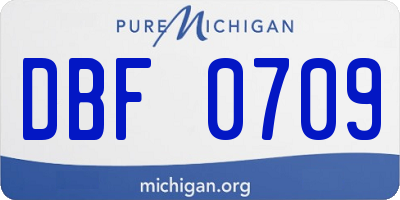 MI license plate DBF0709