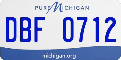 MI license plate DBF0712