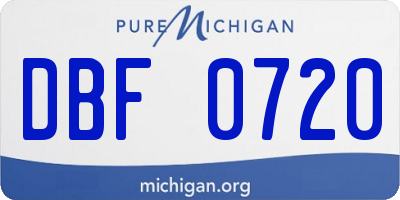 MI license plate DBF0720