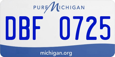 MI license plate DBF0725