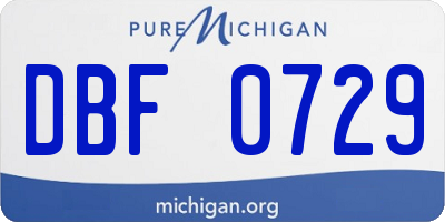 MI license plate DBF0729