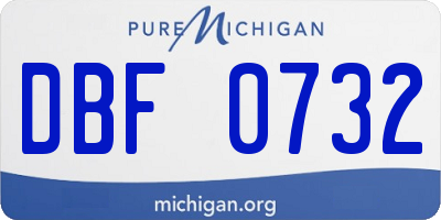 MI license plate DBF0732