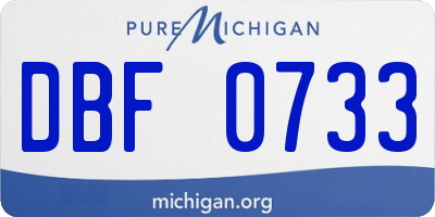 MI license plate DBF0733