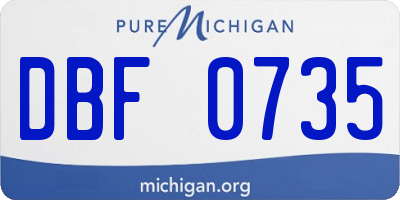 MI license plate DBF0735