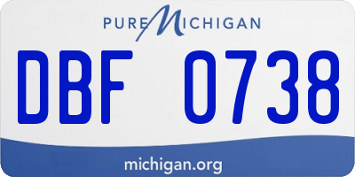 MI license plate DBF0738