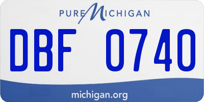 MI license plate DBF0740