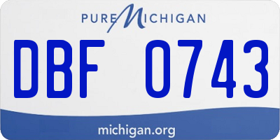 MI license plate DBF0743