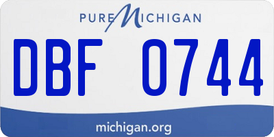 MI license plate DBF0744