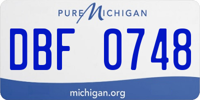 MI license plate DBF0748