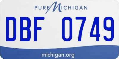 MI license plate DBF0749