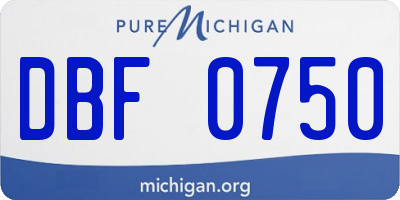 MI license plate DBF0750