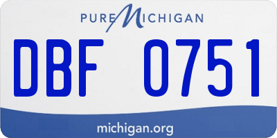 MI license plate DBF0751