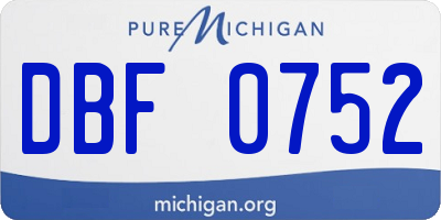 MI license plate DBF0752