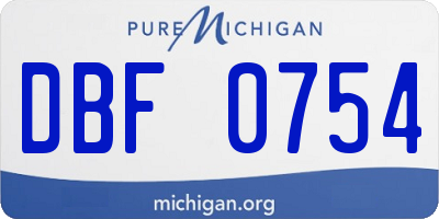 MI license plate DBF0754
