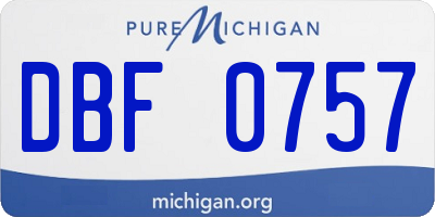 MI license plate DBF0757