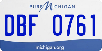 MI license plate DBF0761