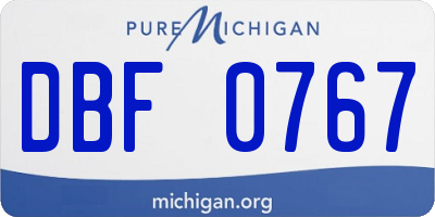 MI license plate DBF0767