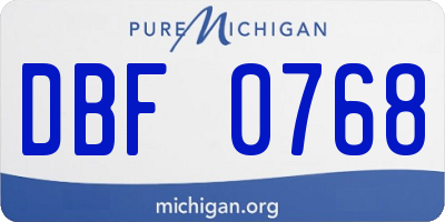 MI license plate DBF0768