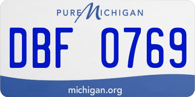 MI license plate DBF0769