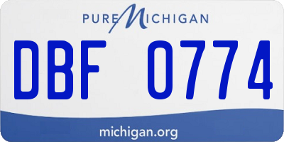 MI license plate DBF0774