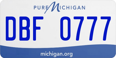 MI license plate DBF0777