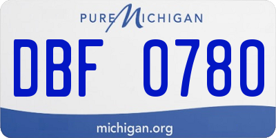 MI license plate DBF0780
