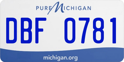MI license plate DBF0781