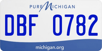 MI license plate DBF0782