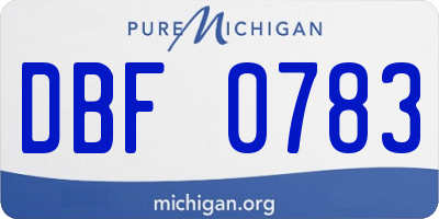 MI license plate DBF0783