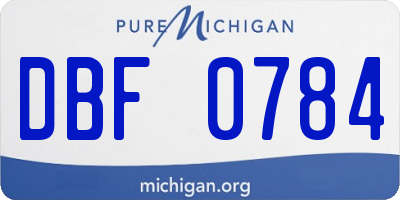 MI license plate DBF0784