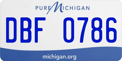 MI license plate DBF0786