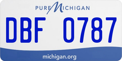 MI license plate DBF0787