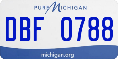 MI license plate DBF0788