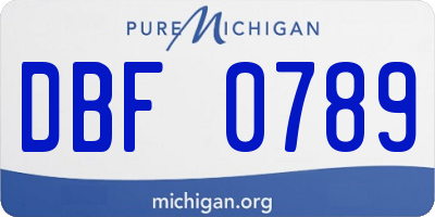 MI license plate DBF0789