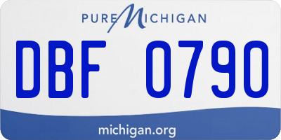 MI license plate DBF0790