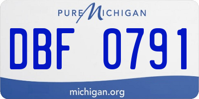 MI license plate DBF0791