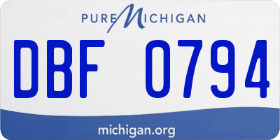 MI license plate DBF0794