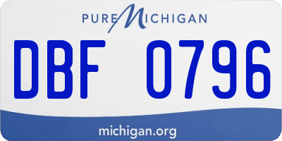 MI license plate DBF0796