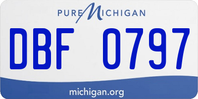 MI license plate DBF0797