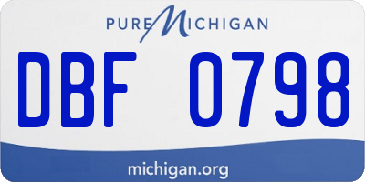 MI license plate DBF0798
