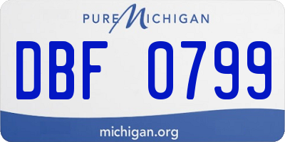 MI license plate DBF0799