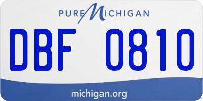 MI license plate DBF0810