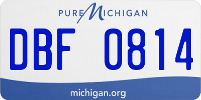 MI license plate DBF0814