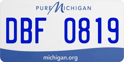 MI license plate DBF0819
