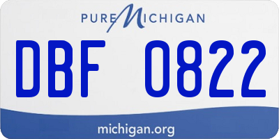 MI license plate DBF0822