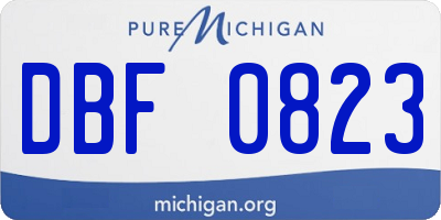 MI license plate DBF0823